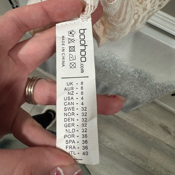 NWT Boohoo White Lace Detailed Dress - Picture 6 of 6
